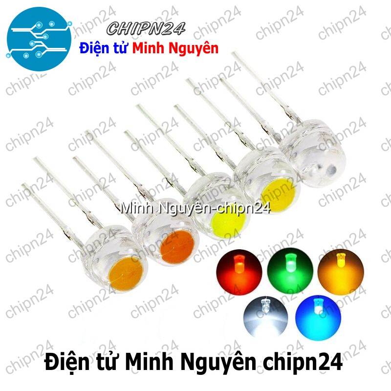 [10 con] (TK5) Led 5mm Lùn Tim Lớn (Đỏ/Vàng/Xanh Lá/Dương/Trắng/Ấm) - [Chọn Loại] - HHH.00232