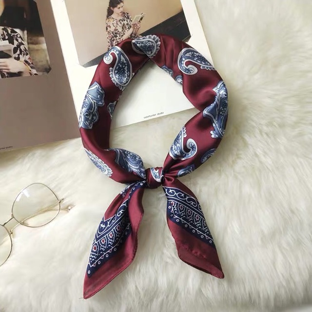 Khăn bandana lụa vuông size 60x60cm - Khăn turban
