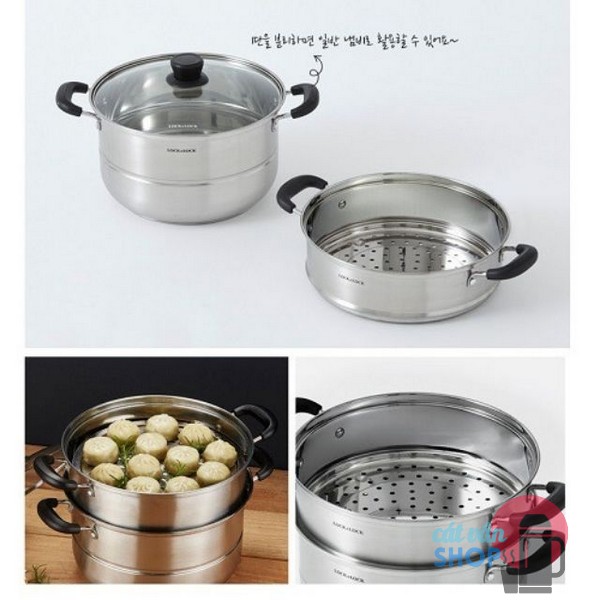Bộ nồi hấp 2 tầng Lock&Lock Steamer Pot size 26cm/28cm