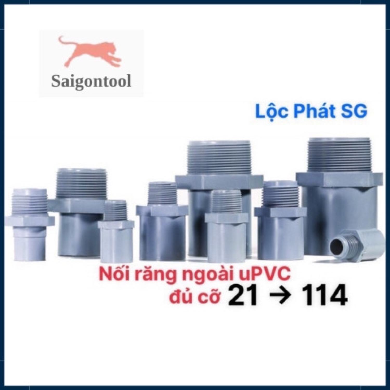 Nối ống có răng ngoài & răng ngoài giảm nhựa uPVC đủ cỡ
