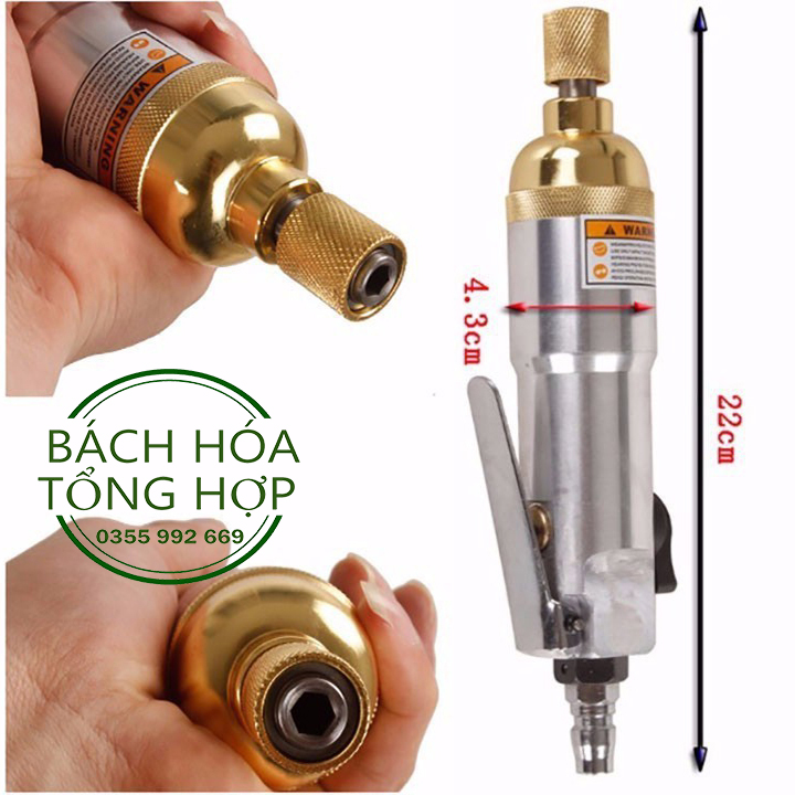 Máy hơi bắn vít ,vặn vít Đài Loan Tặng bộ 3 đầu chuyển vặn khẩu
