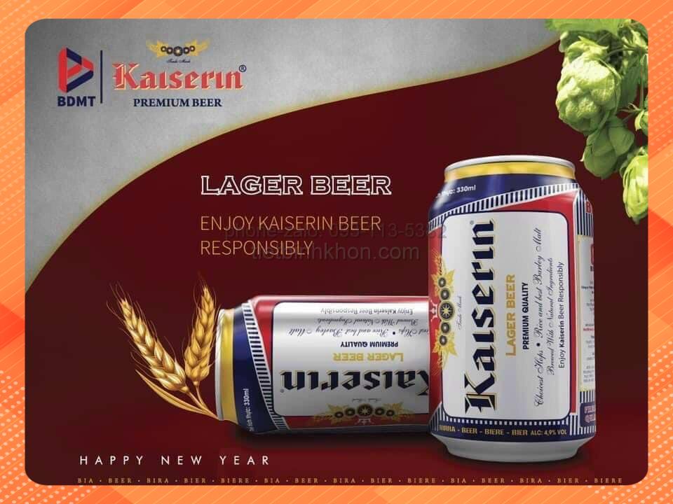 BIA KAISERIN LAGER thương hiệu ĐỨC (thùng 24 lon)
