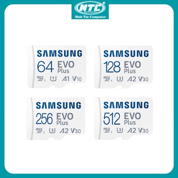 Thẻ nhớ MicroSDXC Samsung Evo Plus U3 A2 V30 64GB/ 128GB / 256GB / 512GB 130MB/s V2021 (Trắng) - Nhất Tín Computer