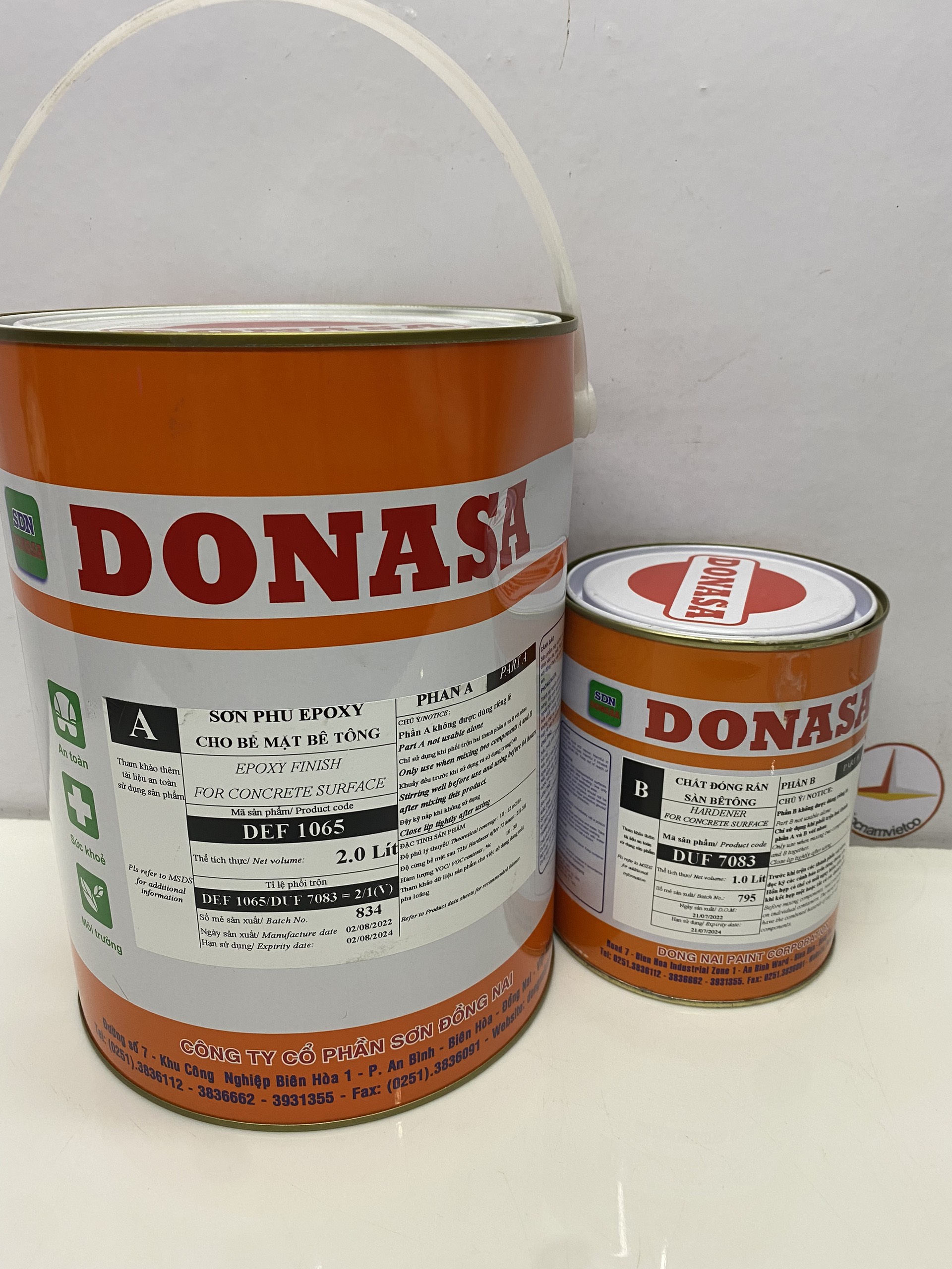Sơn sàn bê tông Donasa nhiều màu 3L