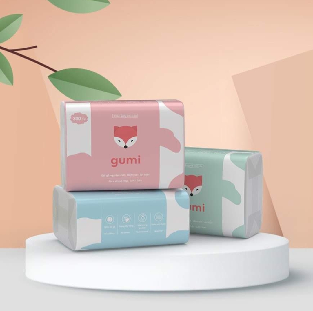 Combo 5 Gói Khăn Giấy Rút Gumi Nhỏ Gọn Dễ Dàng Mang Theo, An Toàn Cho Bé