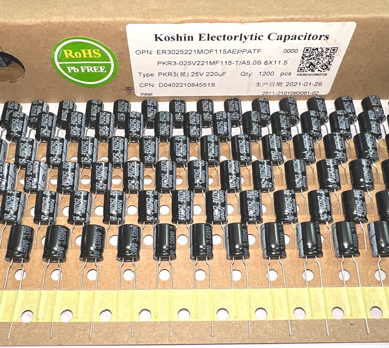[ 30 con ] TỤ KOSHIN ( 25V 47UF, 25V 220UF , 25V 330UF   )