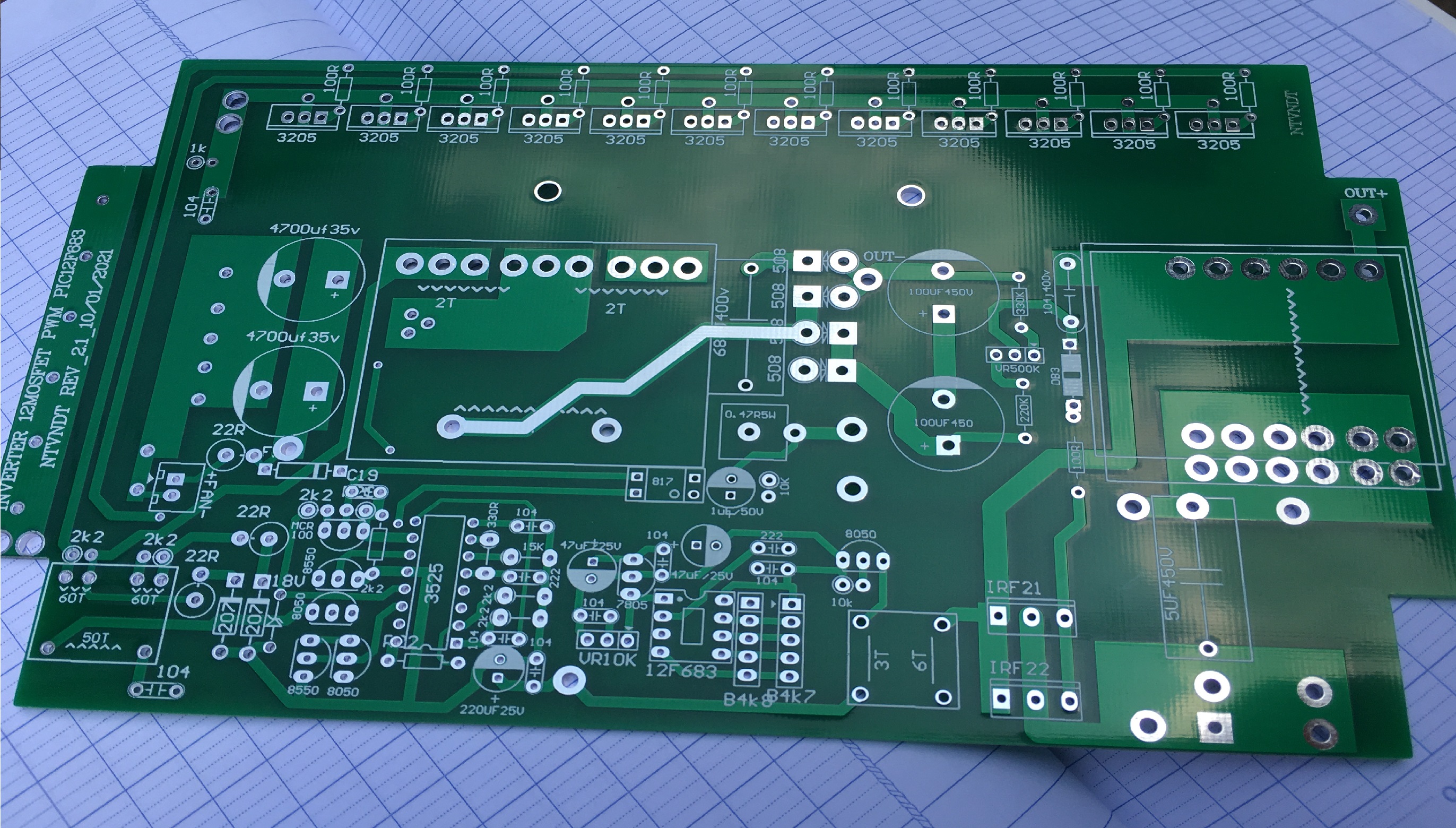 inverter 8-12 fet bâm xung pic kèm ic pic 12f683 đã nạp code