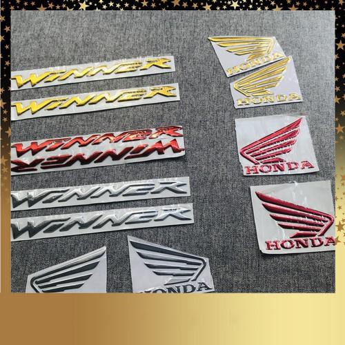 Combo tem chữ logo winner và cánh chim honda nhựa dẻo siêu bền
