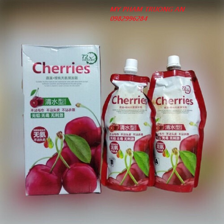 Nhuộm đen phủ bạc túi Cheries 500ml x 2