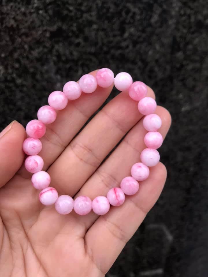 [HCM]VÒNG TAY ĐÁ MÃ NÃO HỒNG 8LY
