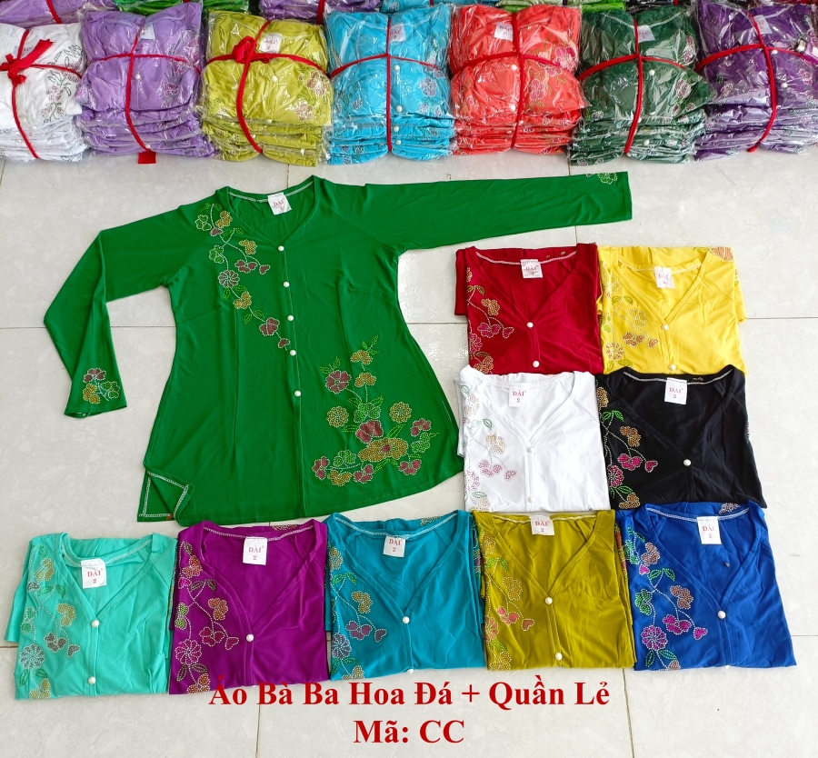 Áo Bà Ba Hoa Đá_B2 - Áo Lẻ (Không Quần)