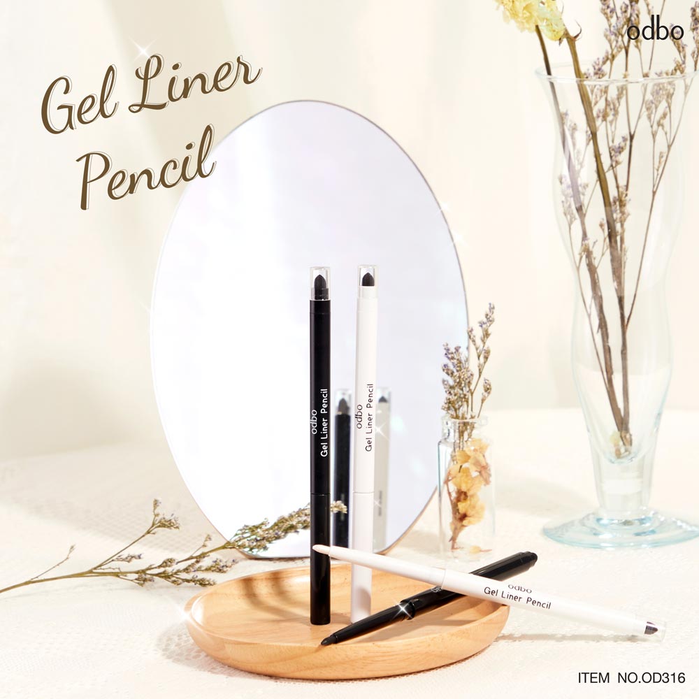 ( mẫu mới )Chì kẻ mắt Odbo dạng sáp Gel Liner Pencil black ( vỏ hộp hồng )