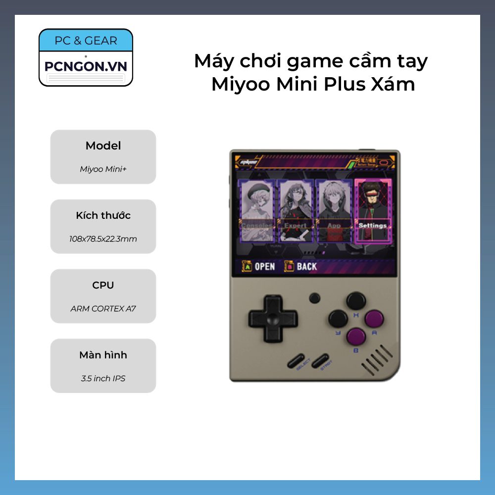 [PCNGON] Máy chơi game cầm tay Miyoo Mini Plus Xám