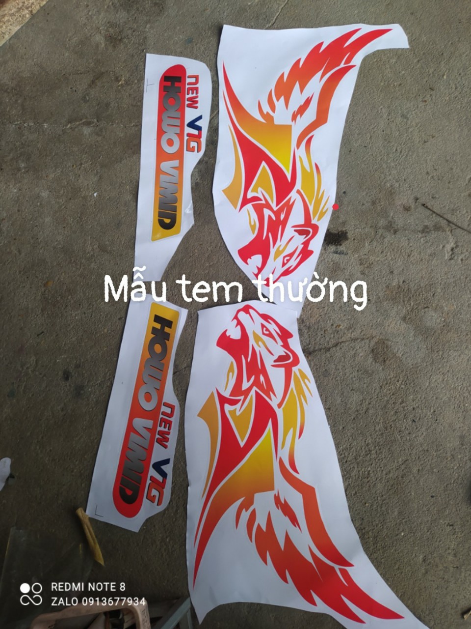 Bộ tem cửa dán trang trí xe tải ben howo