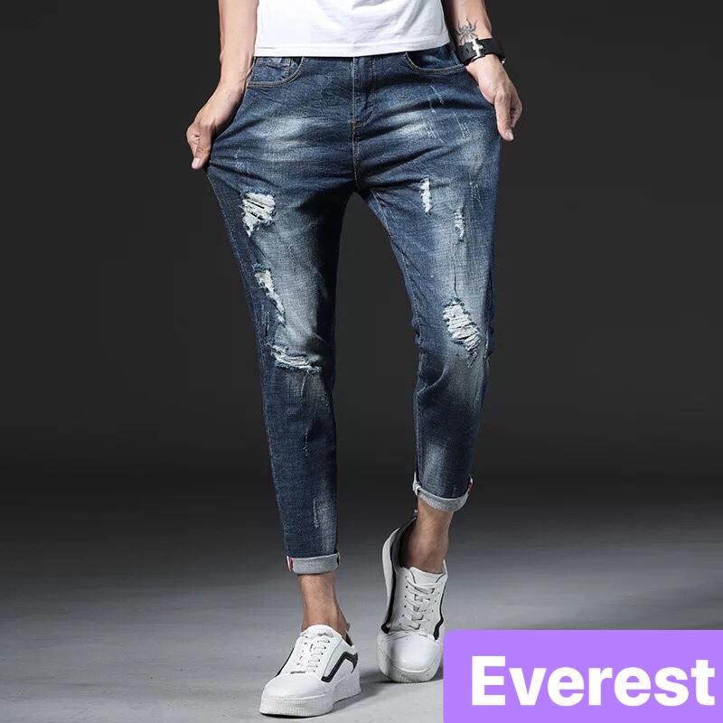 QUẦN JEAN NAM CHẤT BÒ XANH ĐẬM WASH  MỚI HOT NHẤT EV-7594 - EVEREST FASHION