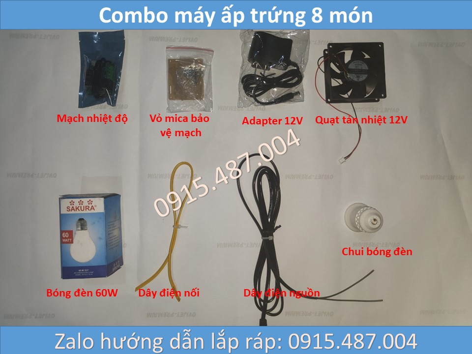 Máy ấp trứng Tự Chế với combo 8 món, Tỷ lệ nở cao