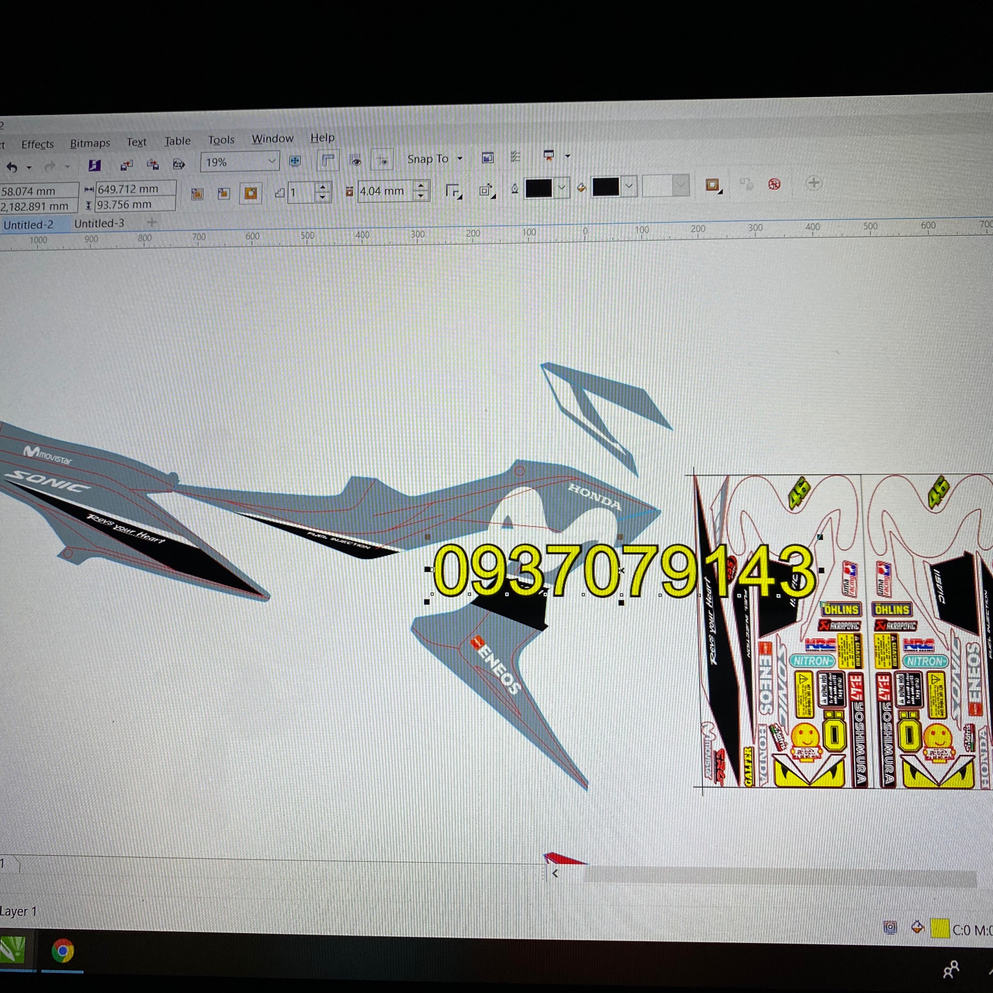 [ QUÍ KHÁCH VUI LÒNG MANG TEM RA TIỆM CHO THỢ DÁN] TEM RỜI Sonic mẫu Movistar dán xe xám xi măng