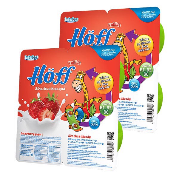 Sữa chua Organic Hoff trẻ em ( 1 lốc - 6 hủ )