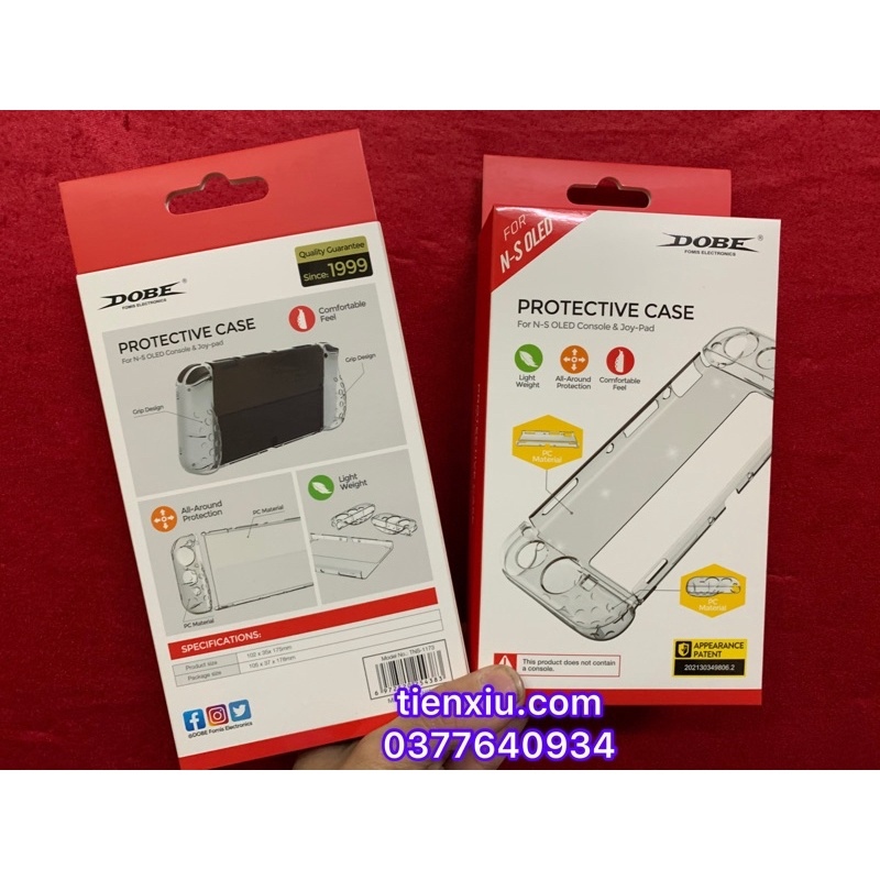 Case ốp Nintendo Switch Oled hãng Dobe crystal case vỏ bọc trong suốt nintendo switch oled