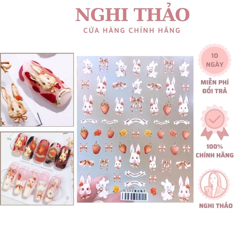 Sticker dán móng nail lụa hoạt hình 5D