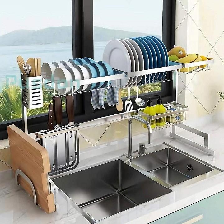 Kệ để chén bát trên chậu rửa Inox 304 dày , size 65cm