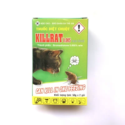 [HCM]Thuốc diệt chuột Killrat hộp 100gr 2 gói an toàn với người và vật nuôi dễ sử dụng (Không cần trộn thức ăn) Thuoc diet khuan Mẹo diệt mối May duoi chuot con trung Thuốc diệt chuột Killrat 0.005% ( hộp 100gr )
