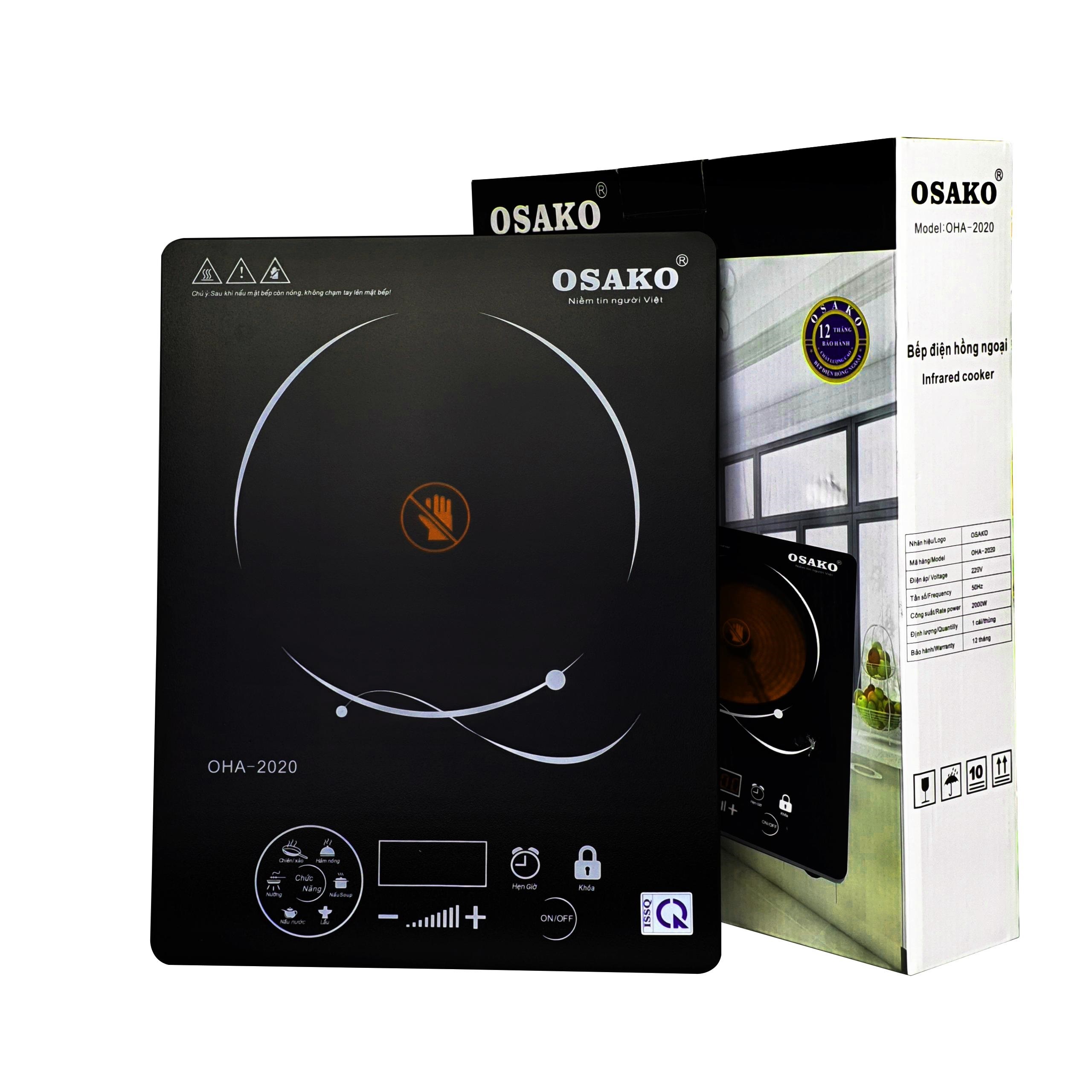Bếp hồng ngoại 2000W mặt kính Ceramic Osako OHA-2020