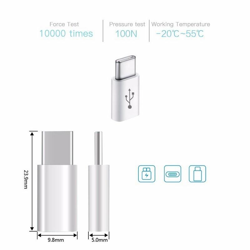 Đầu chuyển đổi chân Micro USB sang USB Type C, Jack chuyển đổi cổng micro USB sang đầu cắm USB type-C 3.0 tiện dụng - thegioisilevip