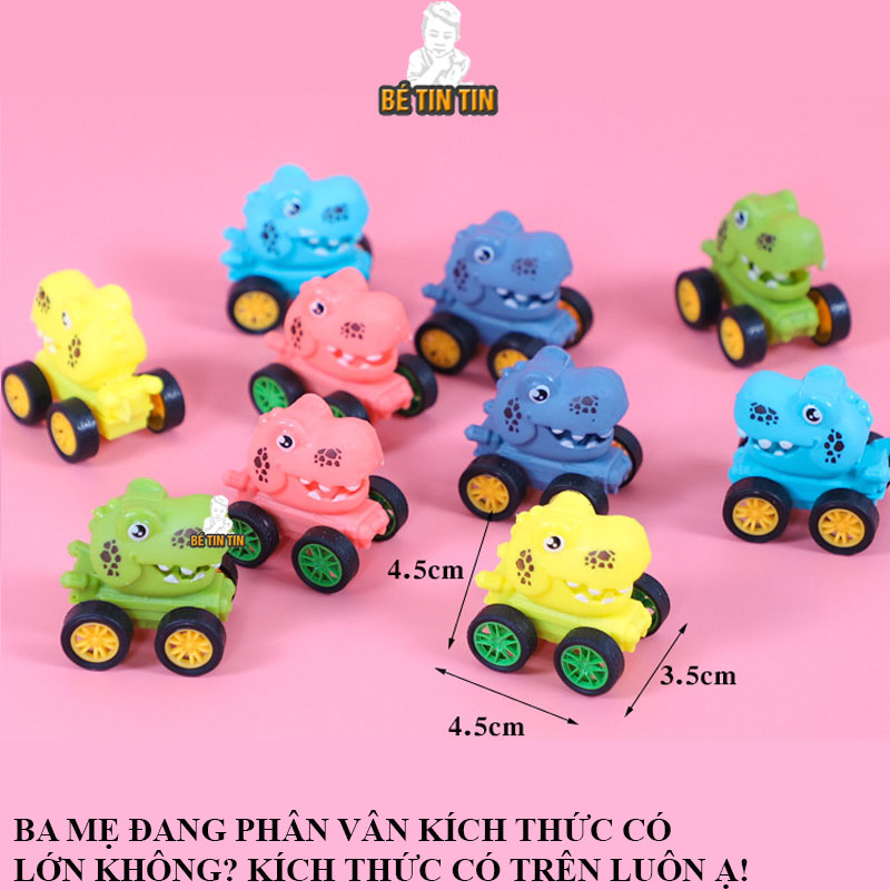 Xe mini chạy cót Khủng Long, đồ chơi xe chạy cót cho bé (1 Cái)