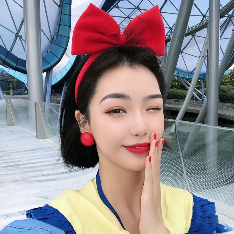 DISNEY Băng Đô Cài Tóc Đính Nơ Hình Chuột Mickey Minnie HQ2 StellaLou Linaell Dành Cho Bạn Nữ Mới