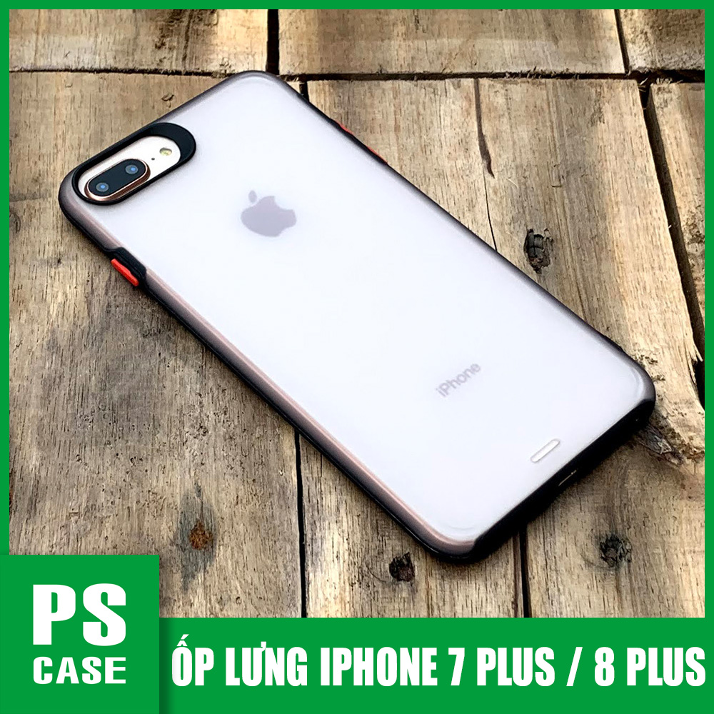Ốp lưng nhám cong 3D viền màu đen dành cho iPhone 7 Plus / iPhone 8 Plus - PS Case Phân Phối