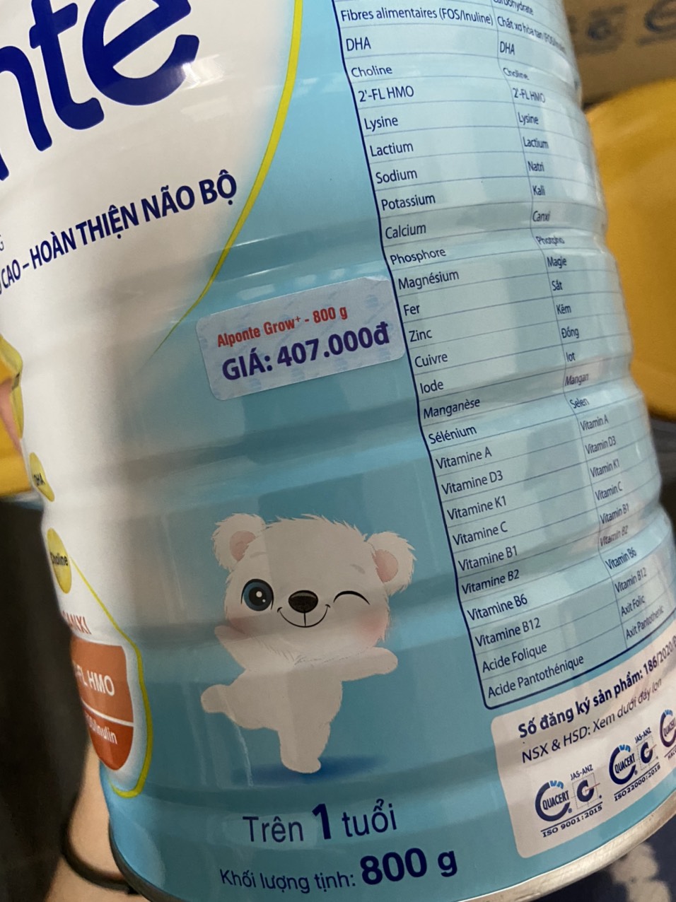 Sữa Alponte Grow+ 800g (date mới)