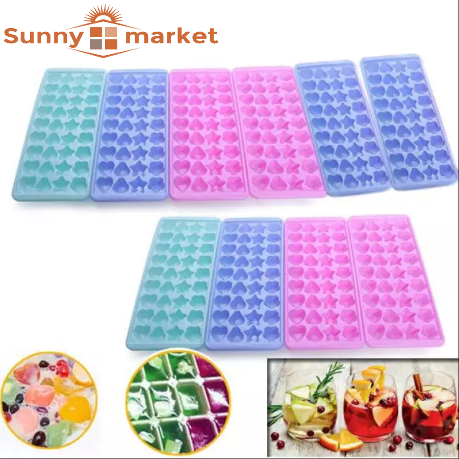 Bộ 10 khuôn làm thạch rau câu phô mai khay đá 36 viên họa tiết xinh xắn