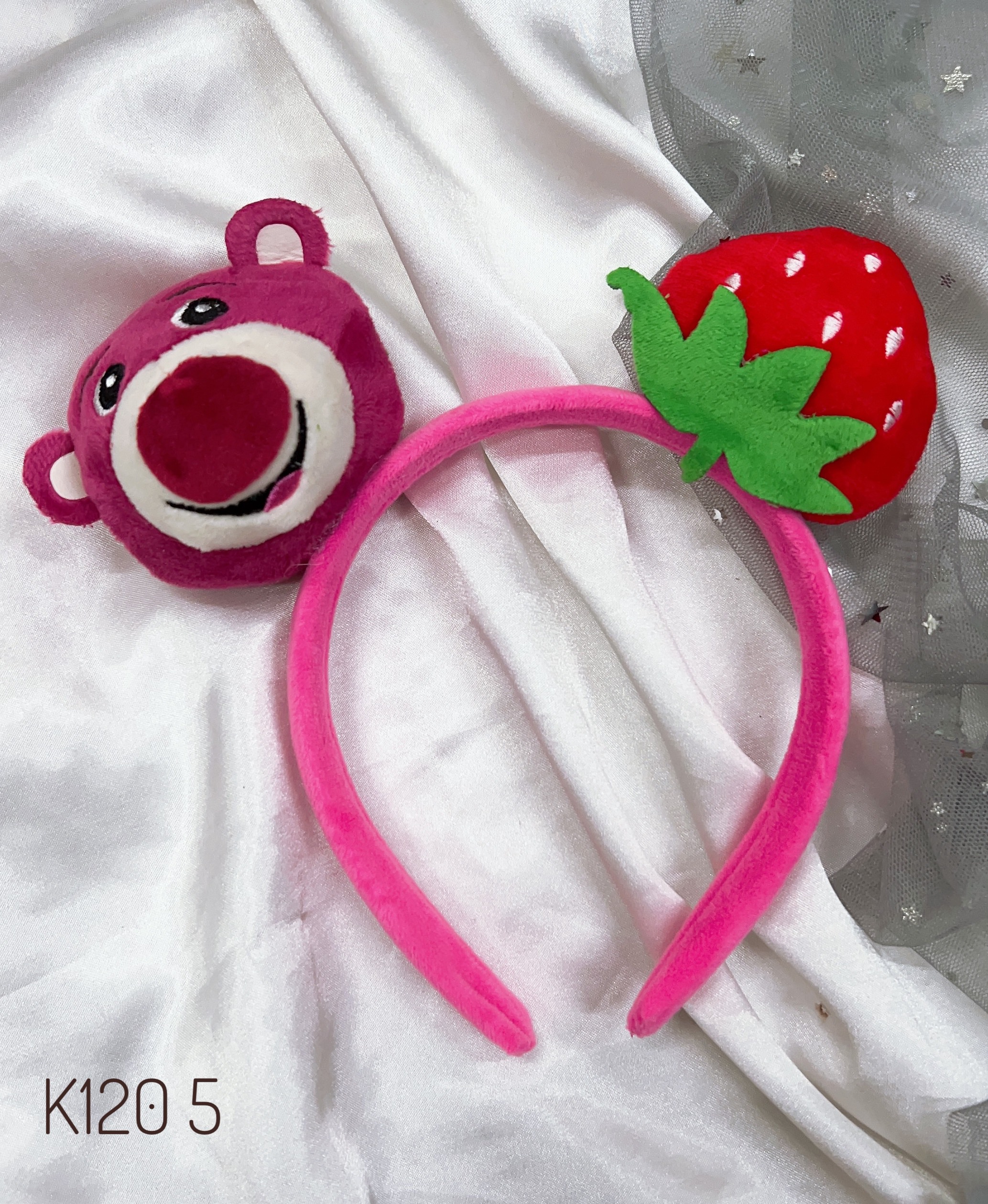 [nhiều kiểu] cài tóc bờm tóc gấu dâu + trái dâu (lotso)