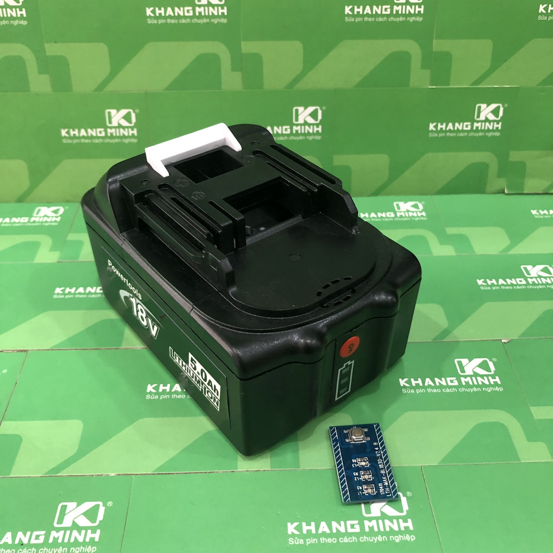 [HCM]Vỏ pin Makita 18V 5S - 2P và mạch báo pin 3 Led đứng