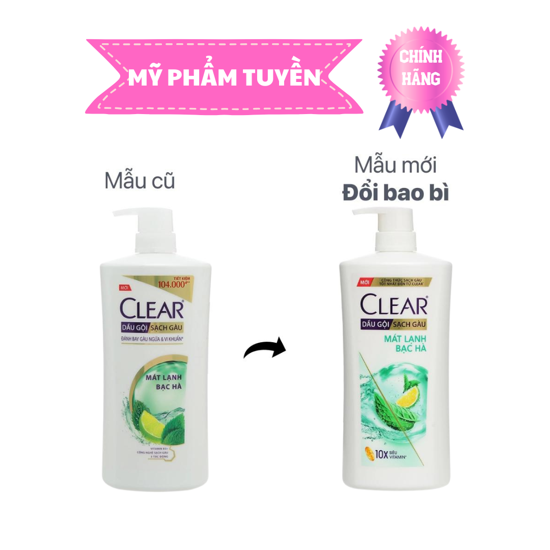 [HCM]Dầu gội sạch gàu Clear mát lạnh bạc hà 630ML