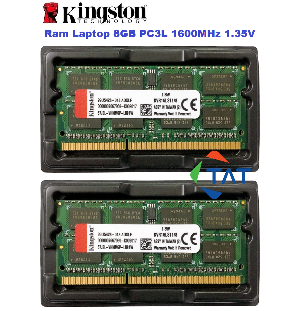 Ram Laptop DDR3 8GB Kingston 1600MHz PC3L-12800 1.35V Dùng Cho Máy Tính Xách Tay Bảo Hành 36 Tháng 1 Đổi 1