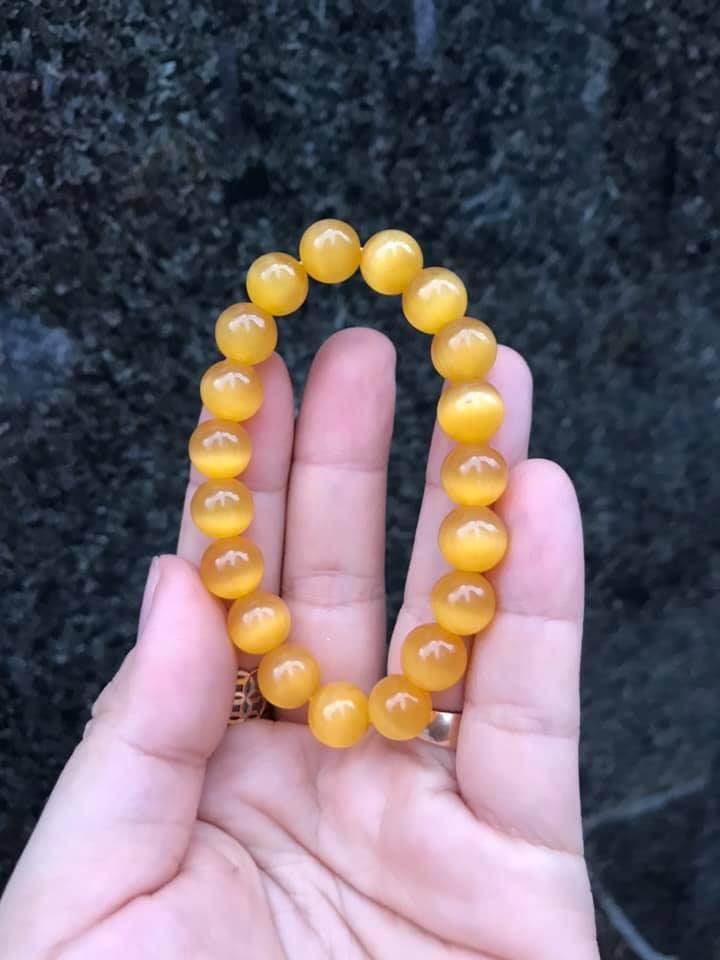 [HCM]VÒNG TAY ĐÁ MẮT MÈO  VÀNG đủ size