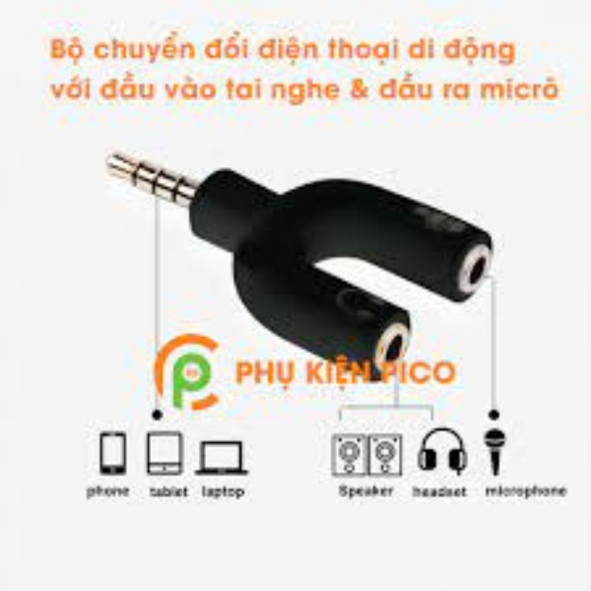 Jack chia Audio 3.5 ra Mic và Loa -OTG3