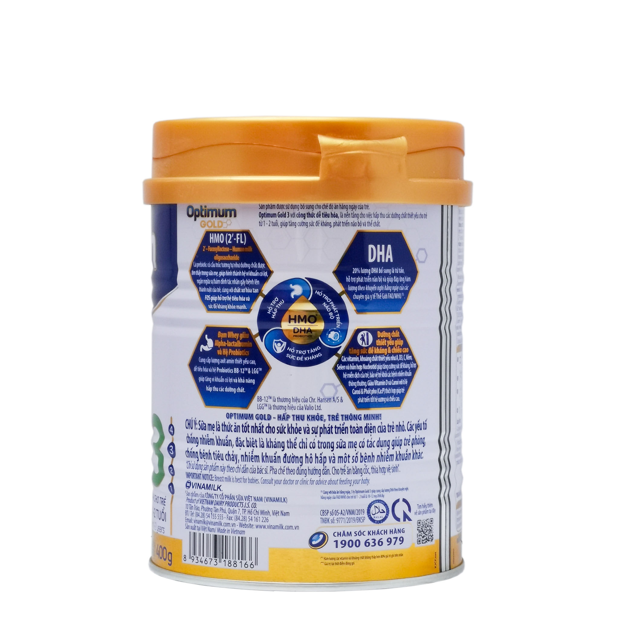 Sữa Bột Vinamilk Optimum Gold 3 - Hộp 400g (Cho trẻ 1~2 tuổi)