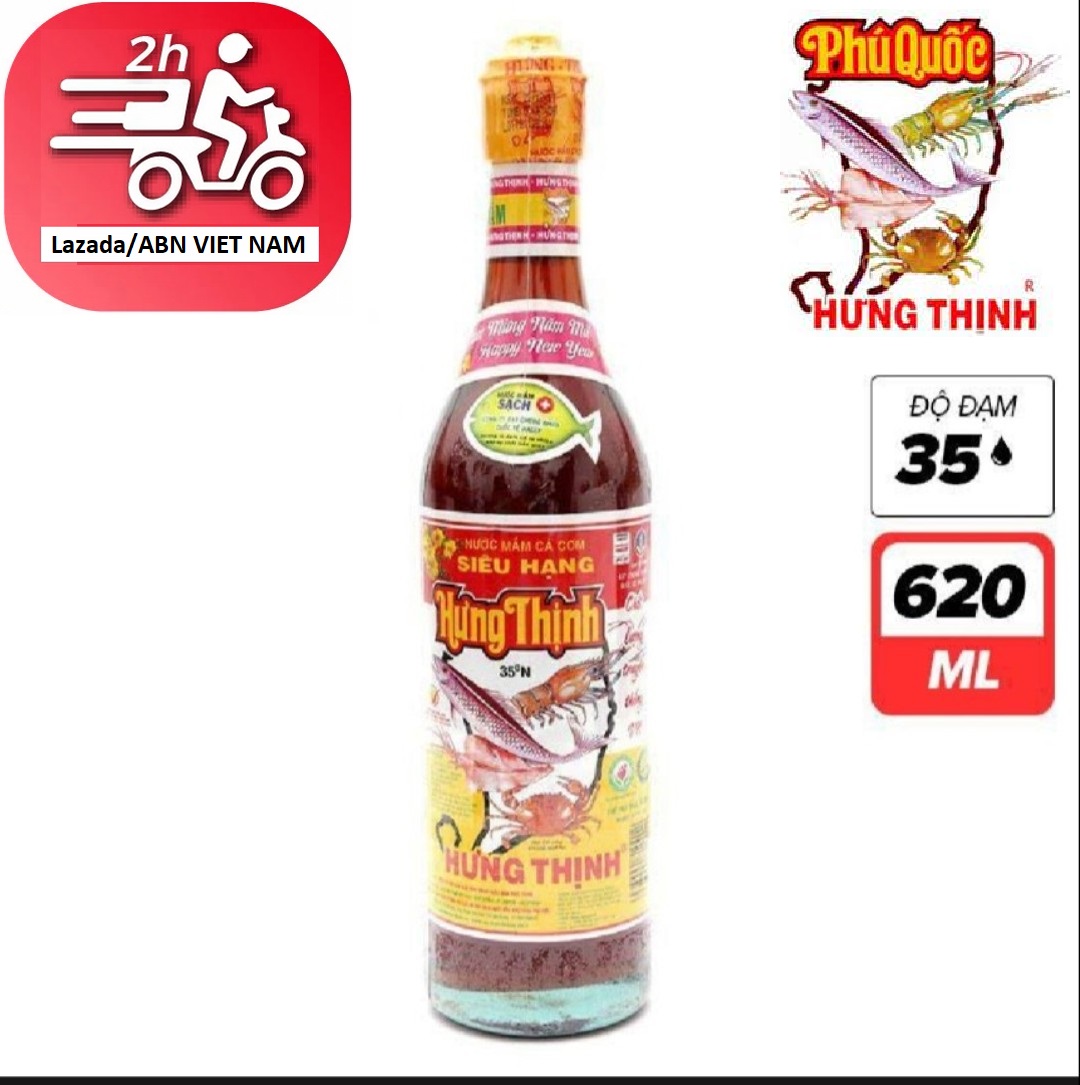 Nước mắm Cá Cơm siêu hạng Hưng Thịnh 35 độ 620ML ( Chai Thủy Tinh ), 40 độ 750ML. Date luôn mới