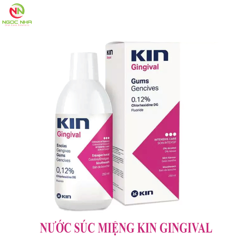 Nước súc miệng ngăn ngừa viêm nha chu viêm nướu Kin Gingival 250ml/ Kin Antiseptic Mouthwash nhập khẩu