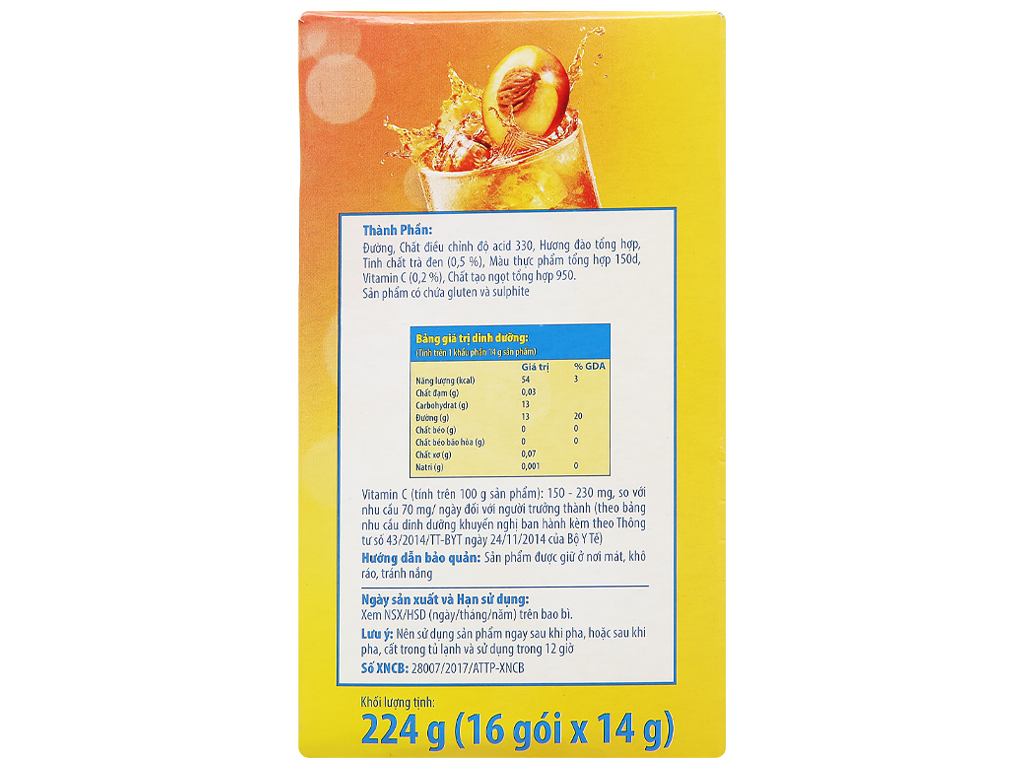 Trà Lipton Ice Tea vị đào hộp 224g