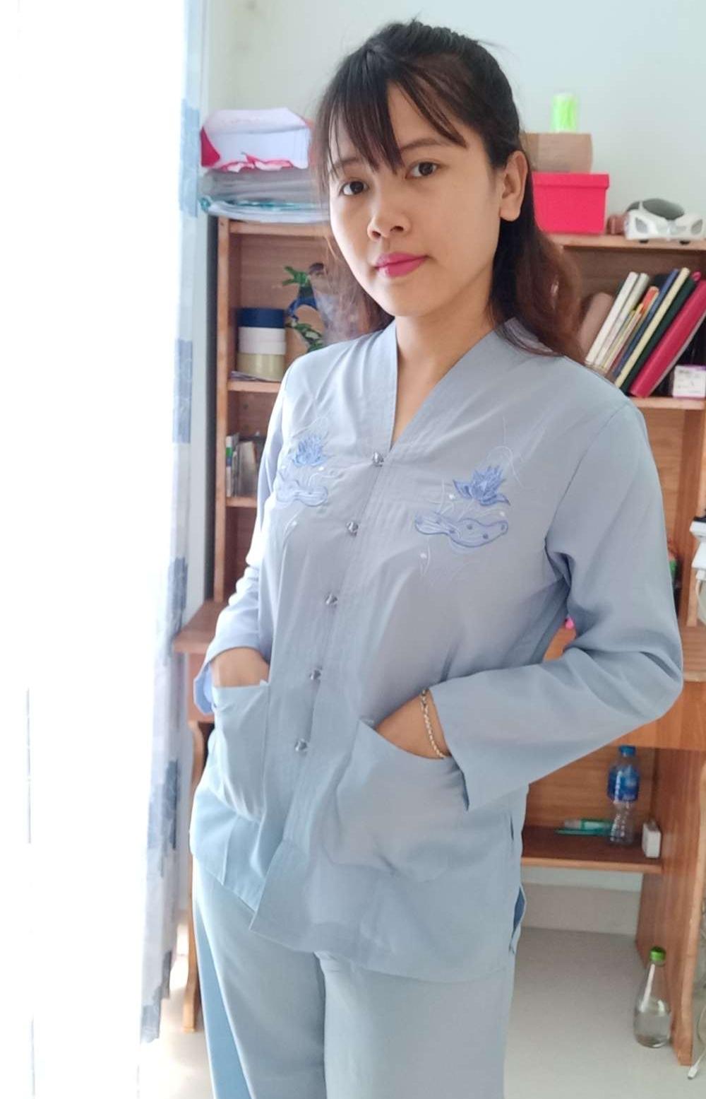 [HCM]Đồ lam đi chùa mẫu bà lai chất vải silk