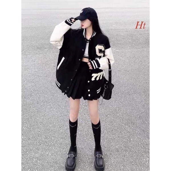 Áo khoác bomber phối tay Sm HT12