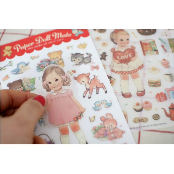 [HCM]Bộ 6 Tấm Sticker Búp Bê Baby Doll