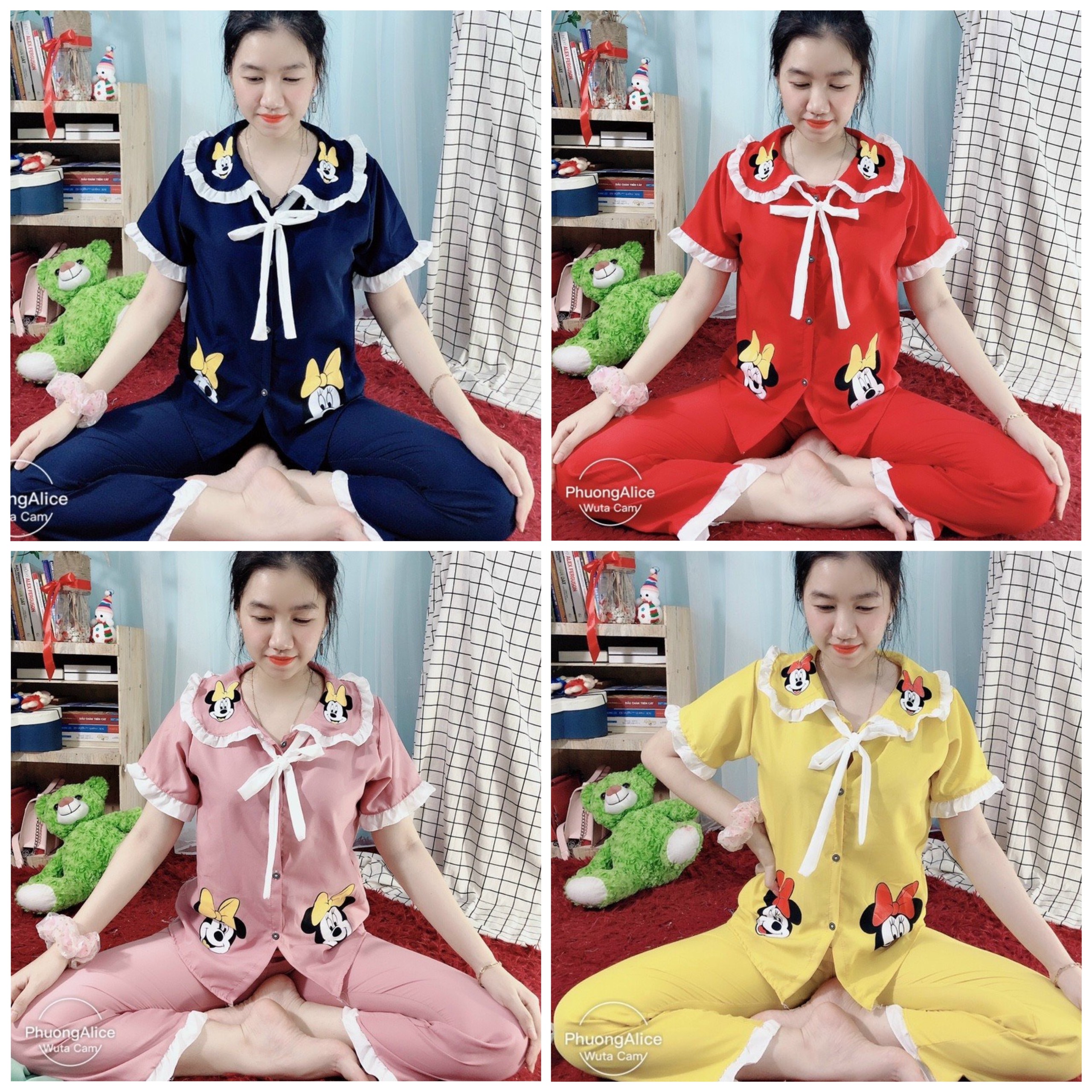 [TNQD]Đồ Bộ Pijama KATE LỤA MICKEY Siêu Đẹp Dưới 54kg