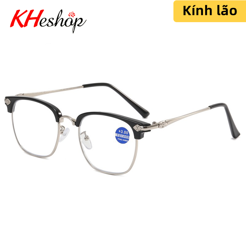 Kính lão đọc sách form quốc dân đủ đủ độ viễn thị từ +1.00- +4.00 mã y9010l - kheshop