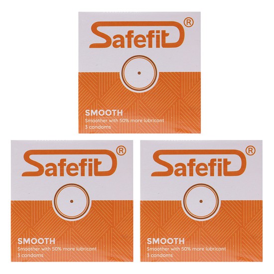 [HCM]Combo 3 hộp Bao cao su SafeFit Smooth (hộp 3)