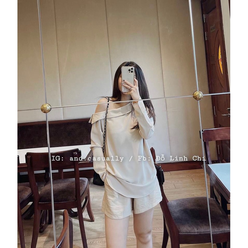 [ẢNH THẬT] ÁO SƠMI GU LỆCH VAI KHUY SƯỜN